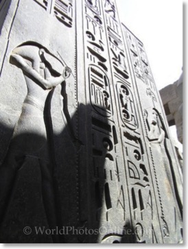 Luxor Temple - Back of Statue - Hieroglyph of Thoth and Seshat-M_2